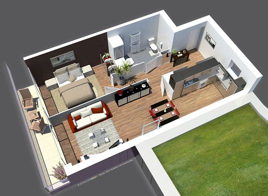 Exemple d'appartement en 3 D