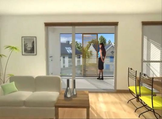 Vue sur balcon de l'intérieur