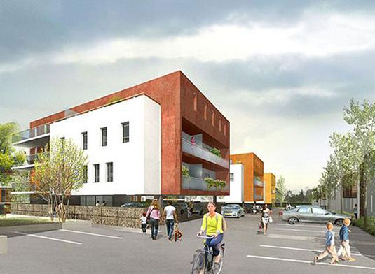 Vue sur le collectif côté parkings