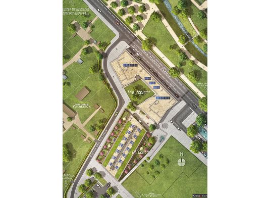 Vue du plan de masse couleur