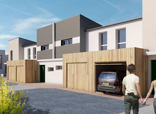 Vue maisons côté parking