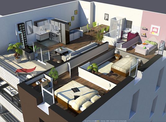 Vue 2 partielle d'appartement