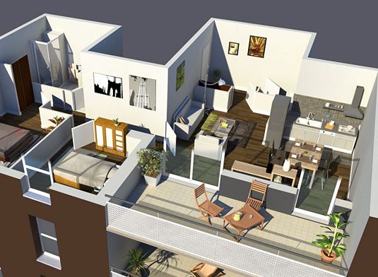 Vue partielle d'appartement