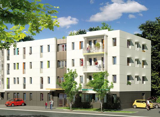 Vue du programme côté rue, avenue François Broussais