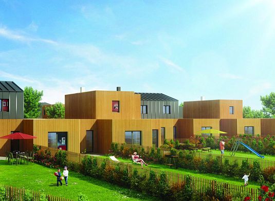 Vue sur villas côté jardin