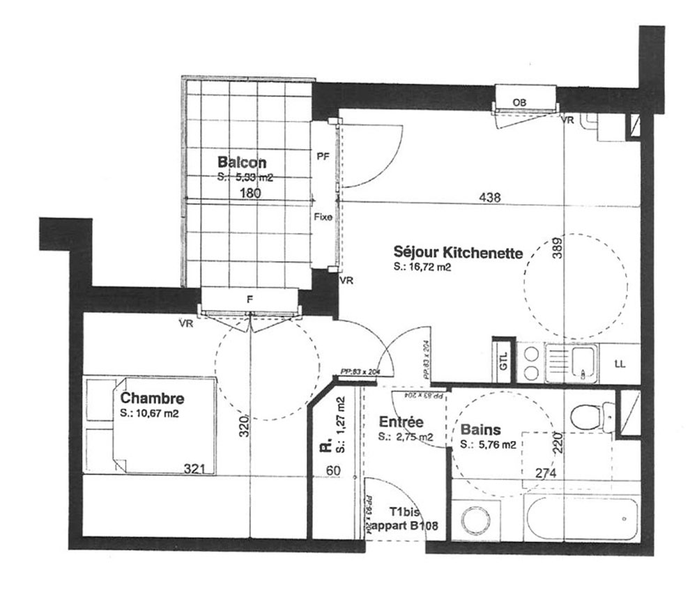 plan appartement t1 bis