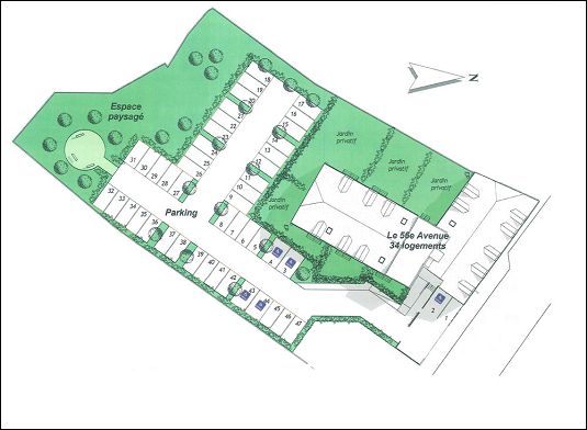 Vue plan de masse couleur