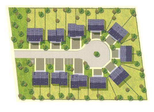 Vue plan de masse couleur