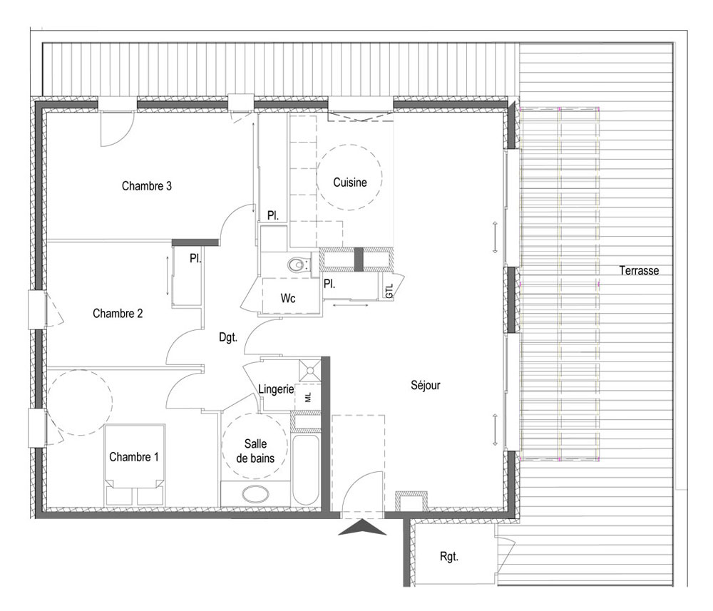 plan d'un appartement t4