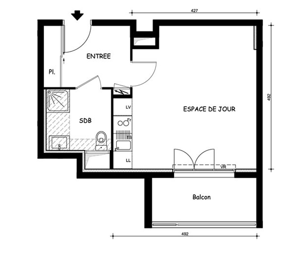 plan appartement t1